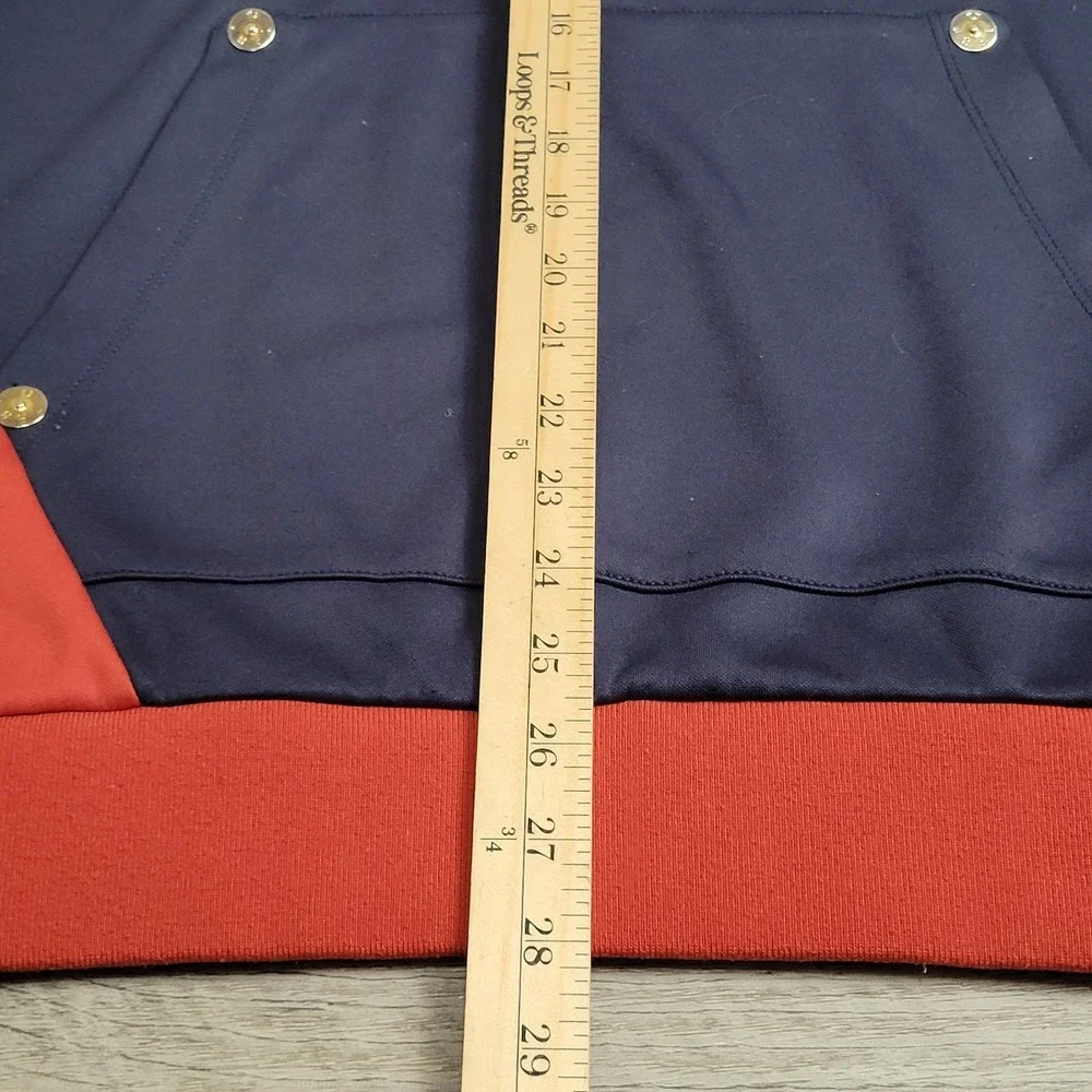 🧡Vintage True Religion Hoodie Unisex L Color Block Embroidered Sweatshirt Y2K